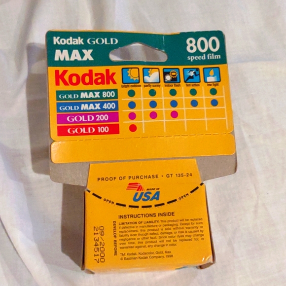 Kodak Gold Max 800/24 color film for zoom cameras expired new - Picture 6 of 6